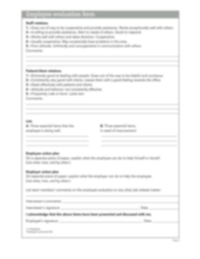 Article 651857 EMPLOYEE EVALUATION FORM 1 1 Employee Evaluation 