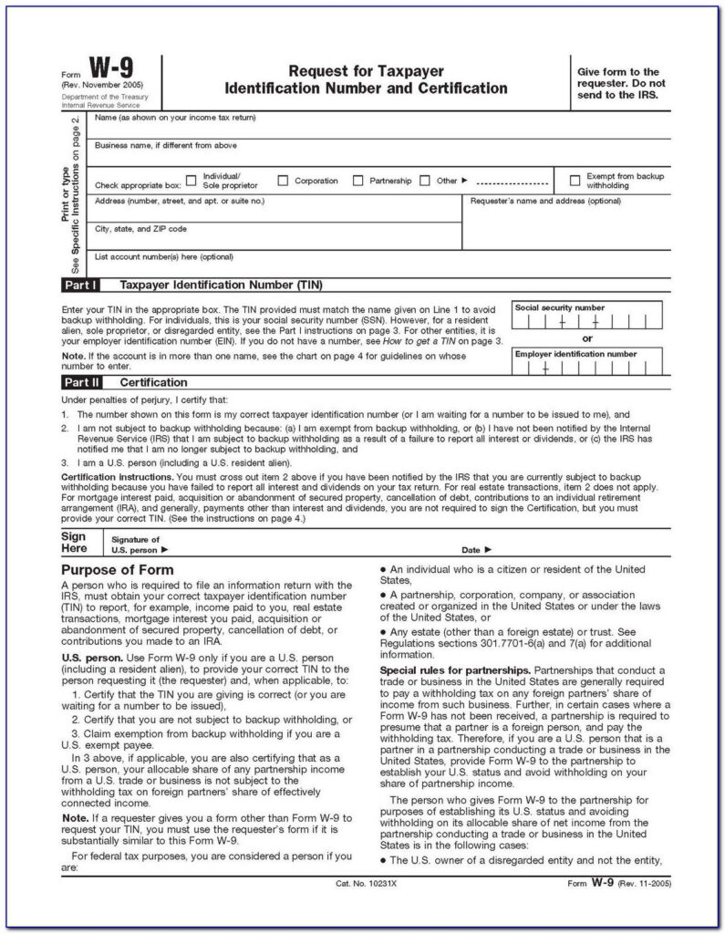 Blank W9 Tax Form New Printable Form Letter For 2021