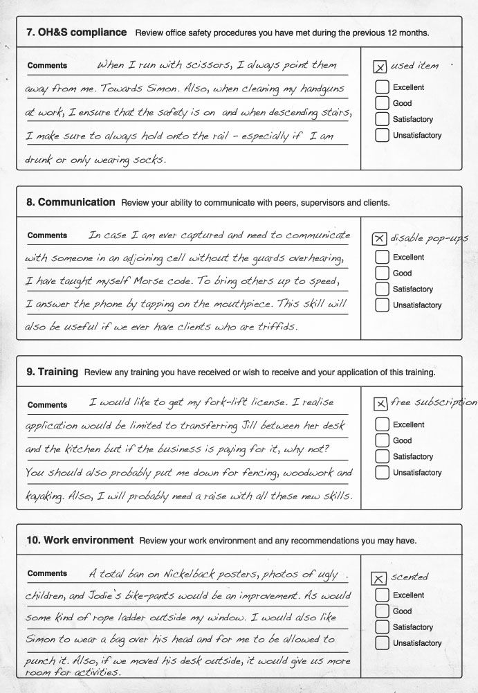 David Thorne Employee Self Evaluation Form 42213d8c ResumeSample 