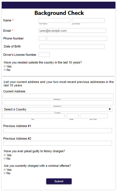 Employee Background Check Template