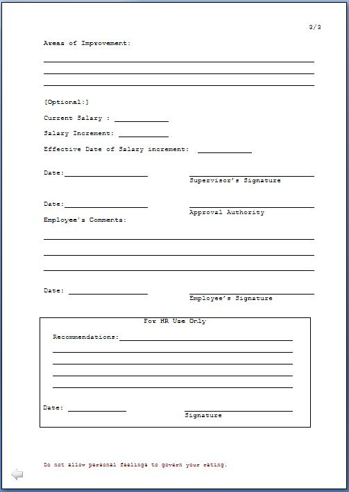 Employee Confirmation Form Template