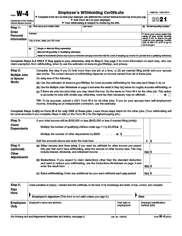 Employee Forms Educational Services Inc 