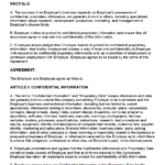 Employee Non Disclosure Agreement Free Doc Template Printable Paper