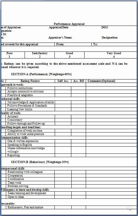 Employee Performance Evaluation Template Best Of Employee Review 