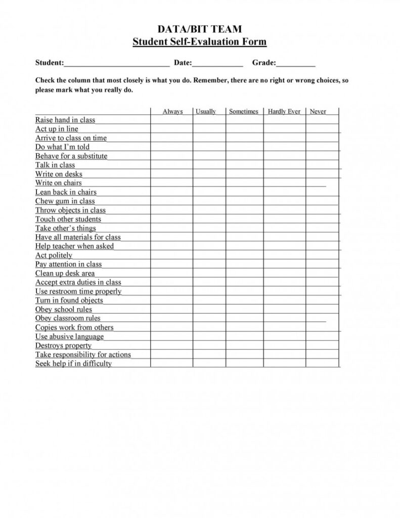 Employee Self Evaluation Form Template Addictionary