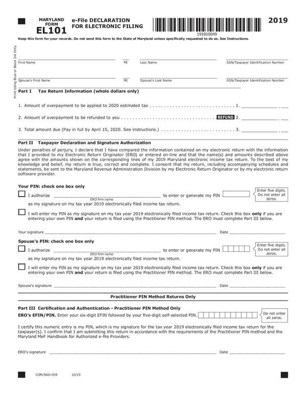 Fill Free Fillable Forms Comptroller Of Maryland