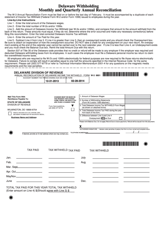 Delaware Employee State Tax Withholding Form 2023 Employeeform