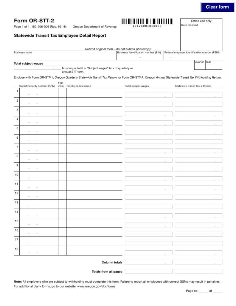 Form 150 206 006 OR STT 2 Download Fillable PDF Or Fill Online 