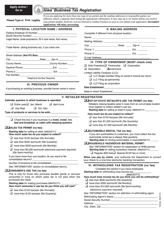 Form 78 005b Iowa Business Tax Registration Iowa Department Of 