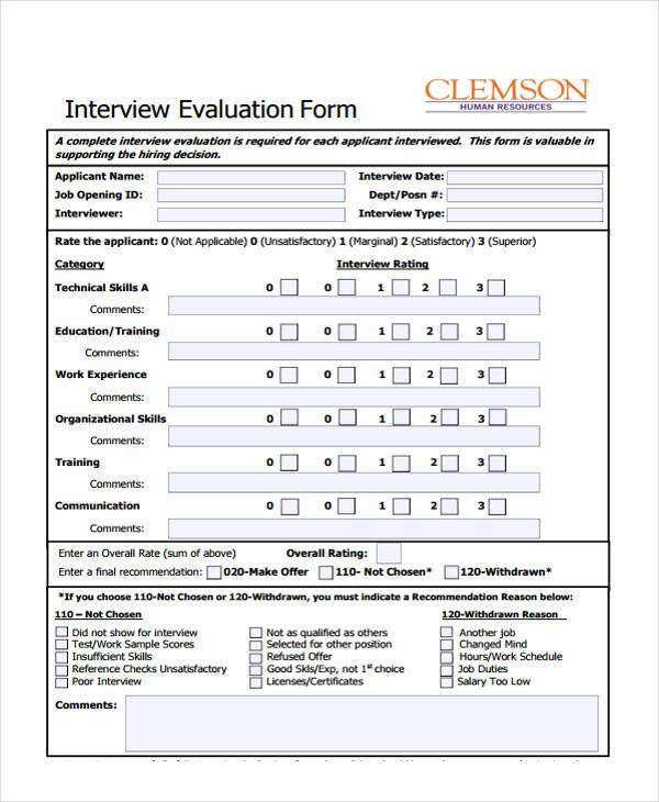 FREE 10 Sample Technical Evaluation Forms In PDF MS Word Excel