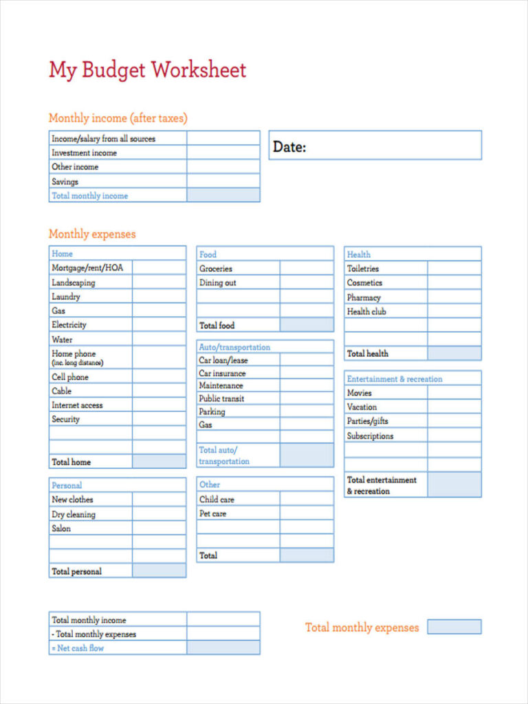 FREE 11 Monthly Budget Forms In PDF MS Word Excel