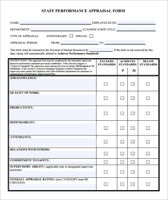 FREE 12 Employee Evaluation Form Samples In MS Word Pages