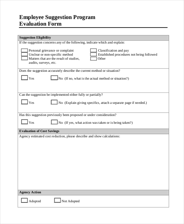 FREE 13 Sample Program Evaluation Forms In PDF Excel Word