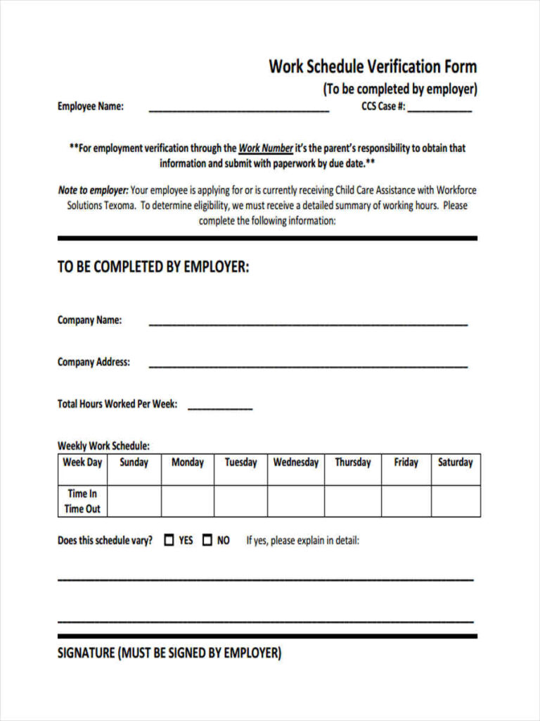 FREE 13 Work Verification Forms In PDF Ms Word