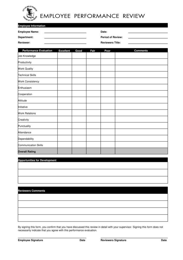 FREE 15 Forms For Employee Reviews In PDF MS Word