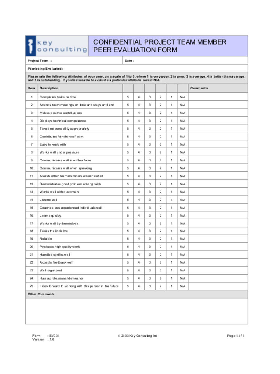 FREE 20 Team Evaluation Forms In PDF Ms Word Excel