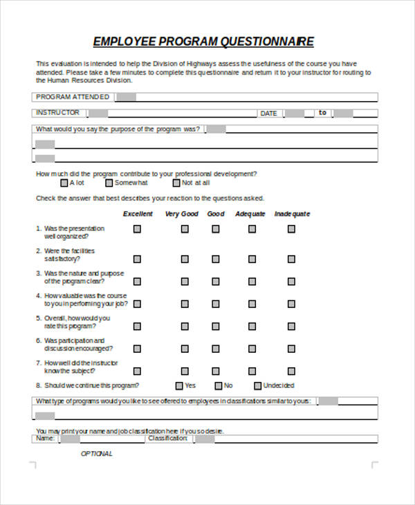 FREE 21 Training Evaluation Forms In MS Word