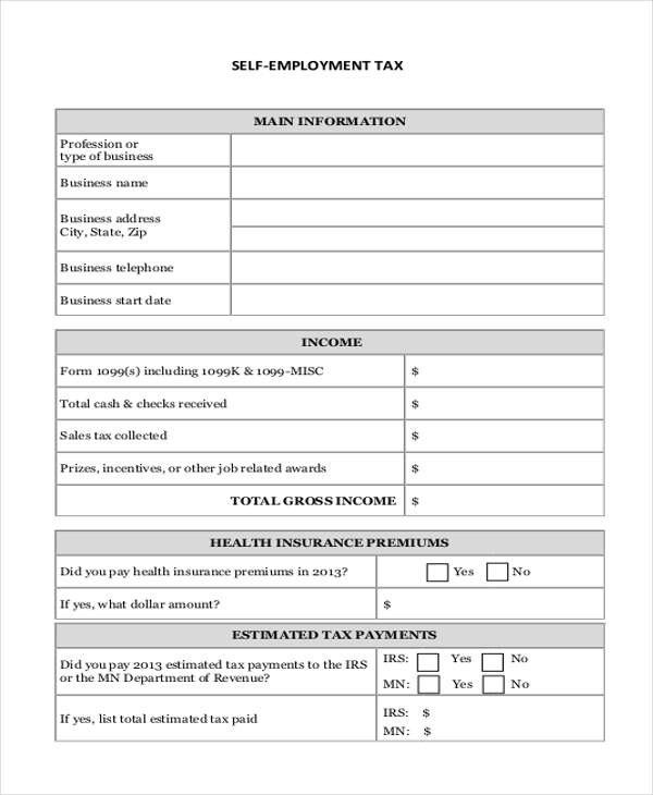 FREE 22 Sample Tax Forms In PDF Excel MS Word