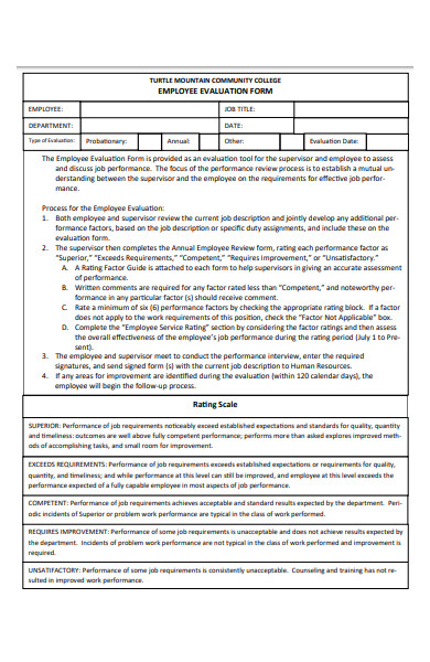 FREE 42 Best Employee Evaluation Forms In PDF MS Word Excel