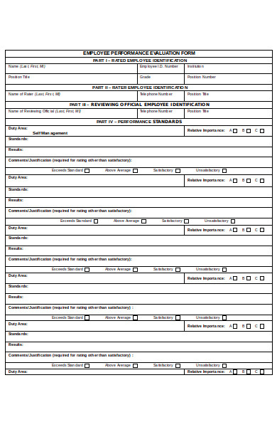 FREE 42 Best Employee Evaluation Forms In PDF MS Word Excel