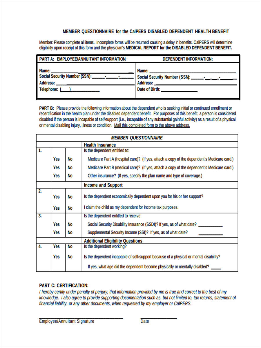 FREE 43 Questionnaire Forms In PDF Ms Word Excel