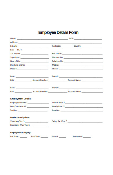 Free New Employee Starter Form Template 2022 - Employeeform.net