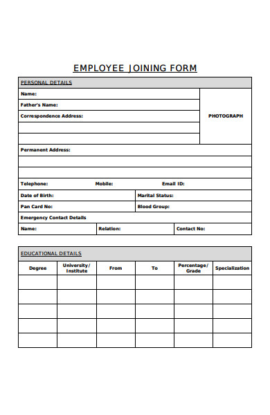 FREE 49 Employee Forms In PDF Ms Word Excel