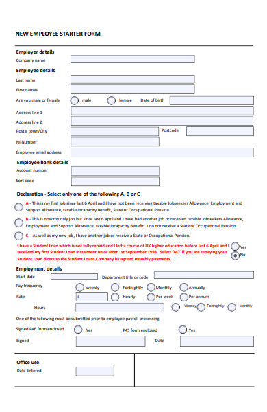 FREE 49 Employee Forms In PDF Ms Word Excel