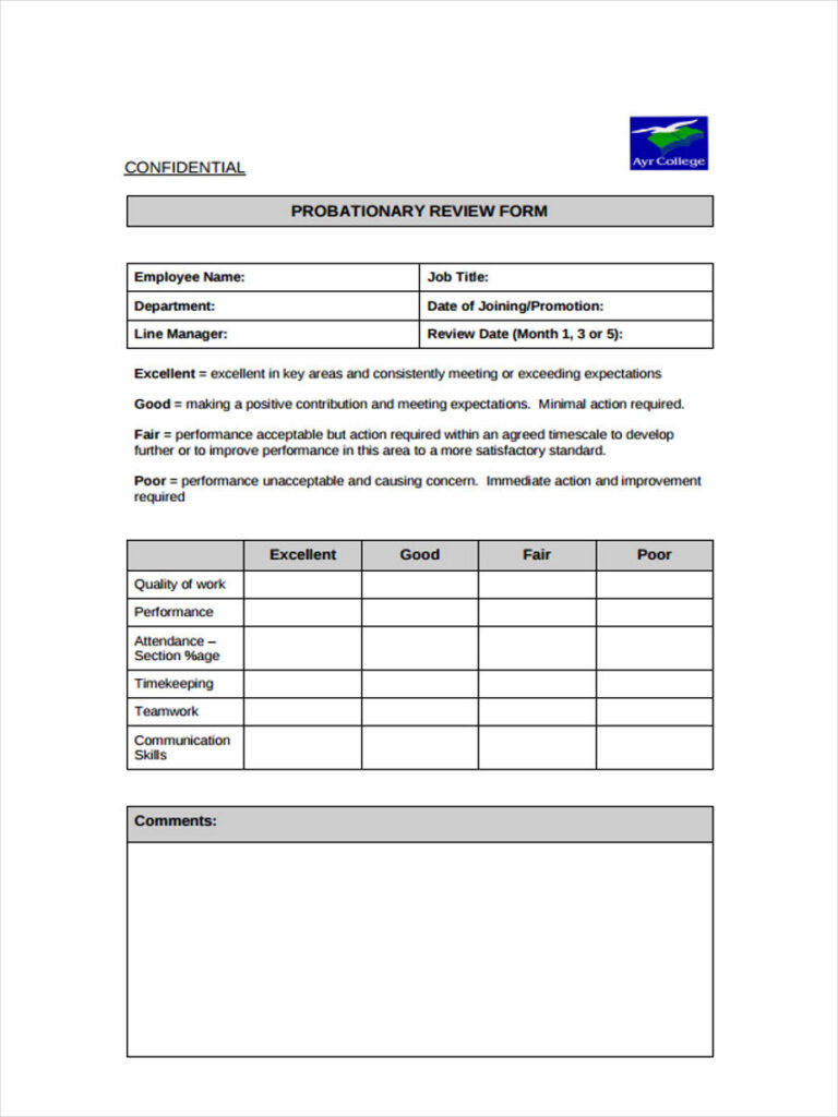 FREE 6 Monthly Review Forms In MS Word PDF