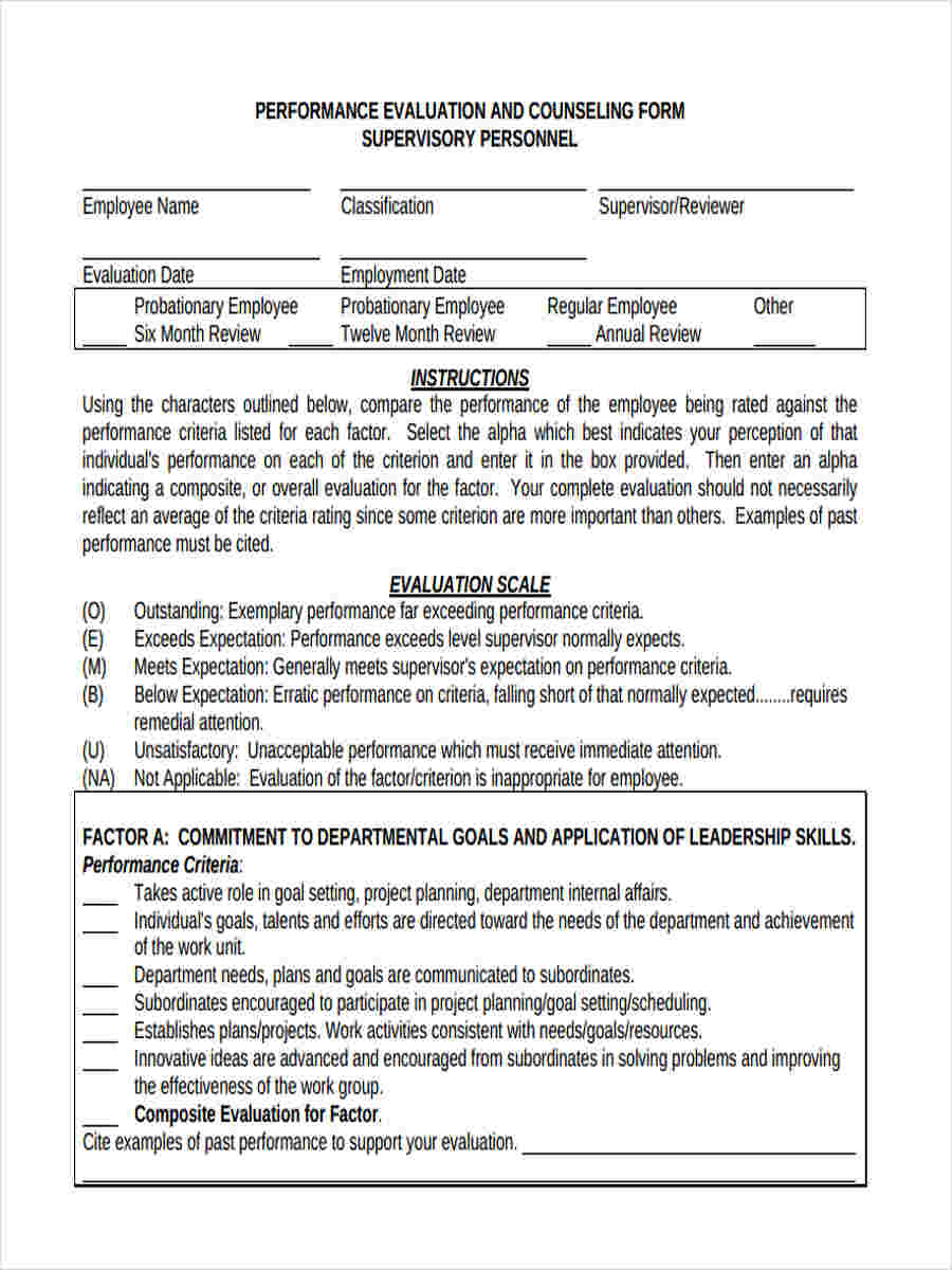 FREE 6 Performance Counseling Forms In PDF