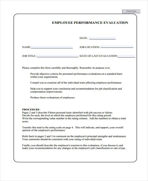 FREE 7 Manager Evaluation Forms In PDF MS Word