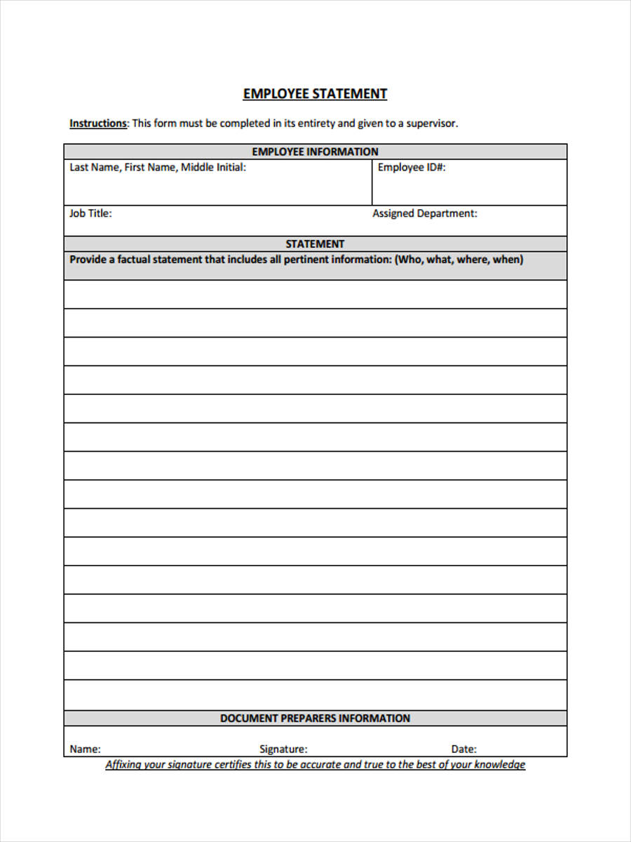 FREE 7 Sample Salary Statement Forms In PDF