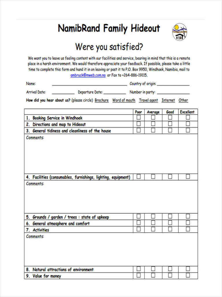 FREE 8 Satisfaction Questionnaire Forms In PDF Ms Word