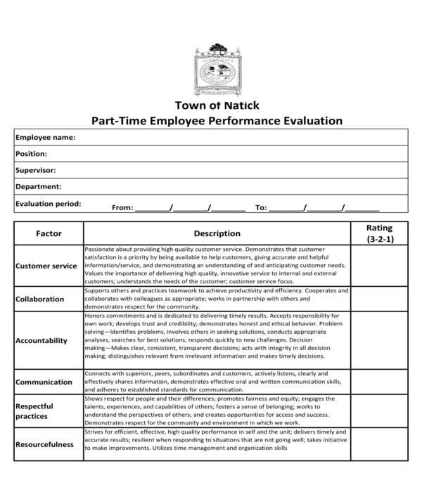 FREE 9 Employee Evaluation Forms In PDF MS Word Excel