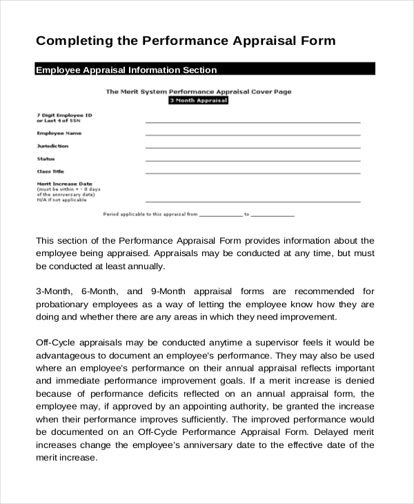 FREE 9 Sample Annual Appraisal Forms In PDF MS Word