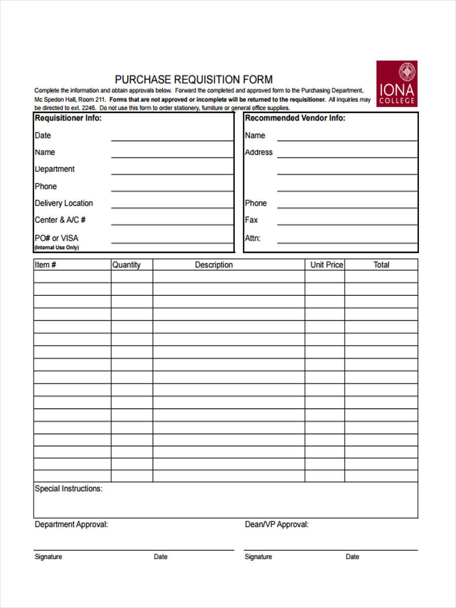 FREE 9 Stationery Requisition Forms In PDF Ms Word