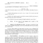 Free Printable Land Trust Agreement Form PDF WORD