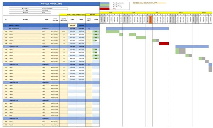 Gantt Chart Screenshot 01 In 2020 Gantt Chart Excel Templates Excel 