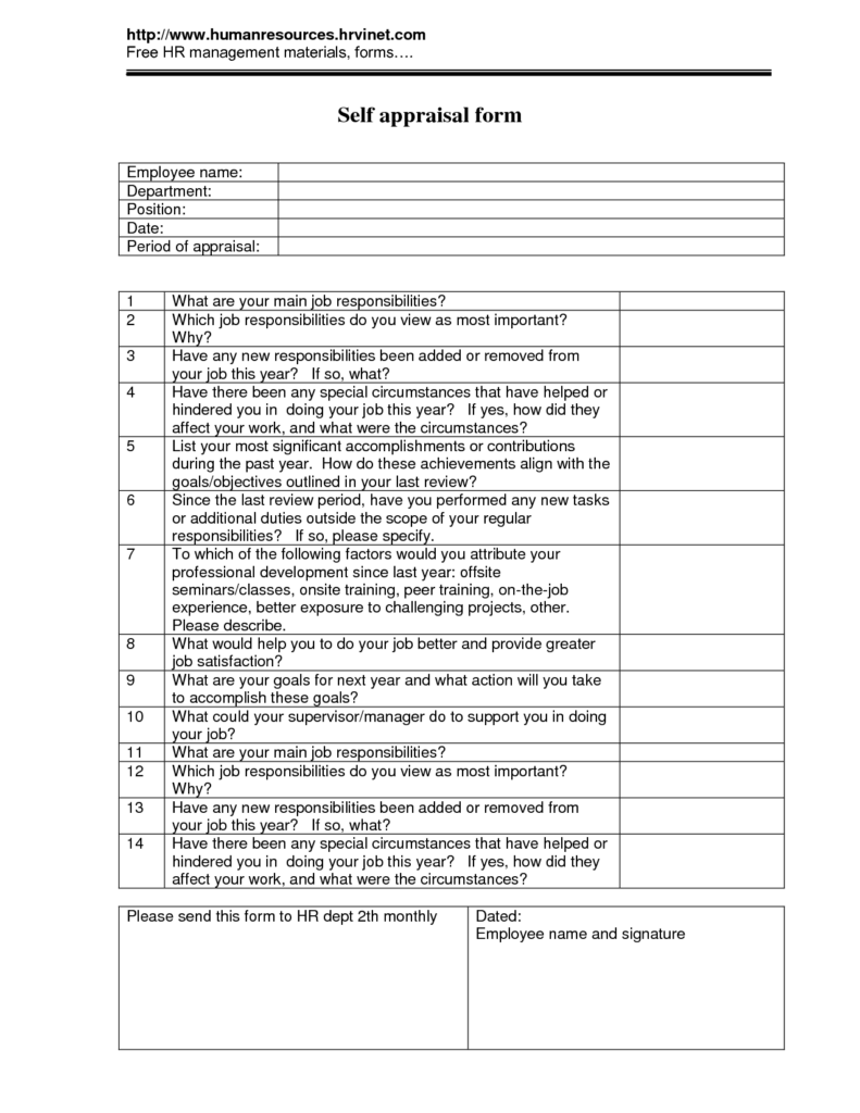 How To Fill Out A SelfAppraisal Form stepbystep Evaluation Form 