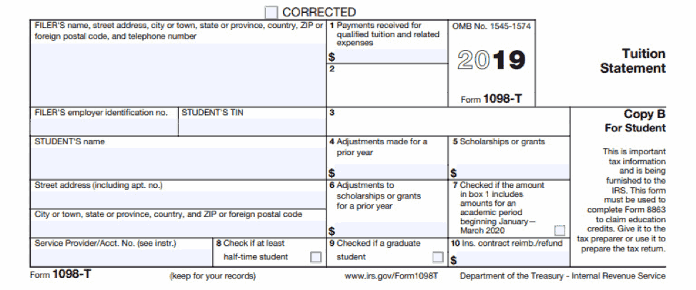 IRS Form 1098 T Enrollment Services RaiderConnect Wright State 