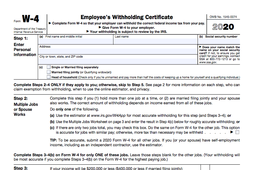 IRS W 4 2020 Released What It Means For Employers AllMyHr