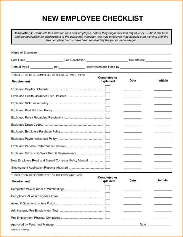 New Hire Checklist Template Check More At Https 