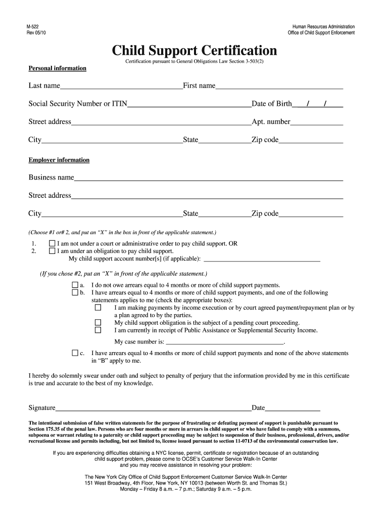 Ny Form Child Support Fill Online Printable Fillable Blank PdfFiller