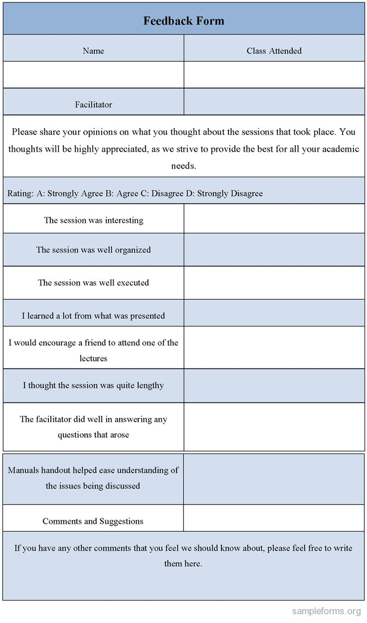 Pin On Feedback Forms