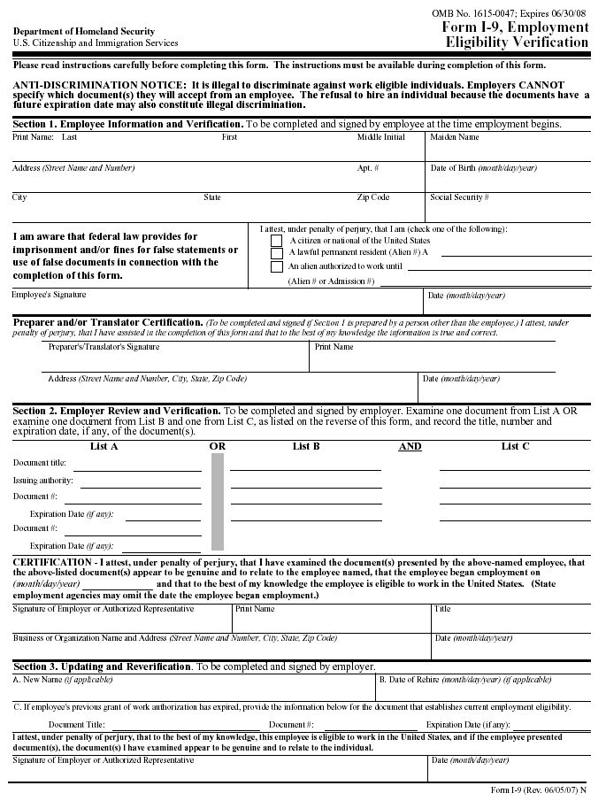 Print I 9 Form Free Employment Verification WHERE IS BARRY HUSSEIN S 