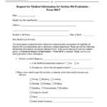 Request For Medical Information For Section 504 Evaluation Form 504 F