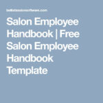 Salon Employee Handbook Free Salon Employee Handbook Template