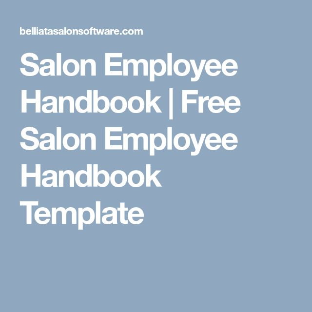 Salon Employee Handbook Free Salon Employee Handbook Template 