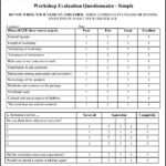 Simple Work Shop Evaluation Form Sample Templates