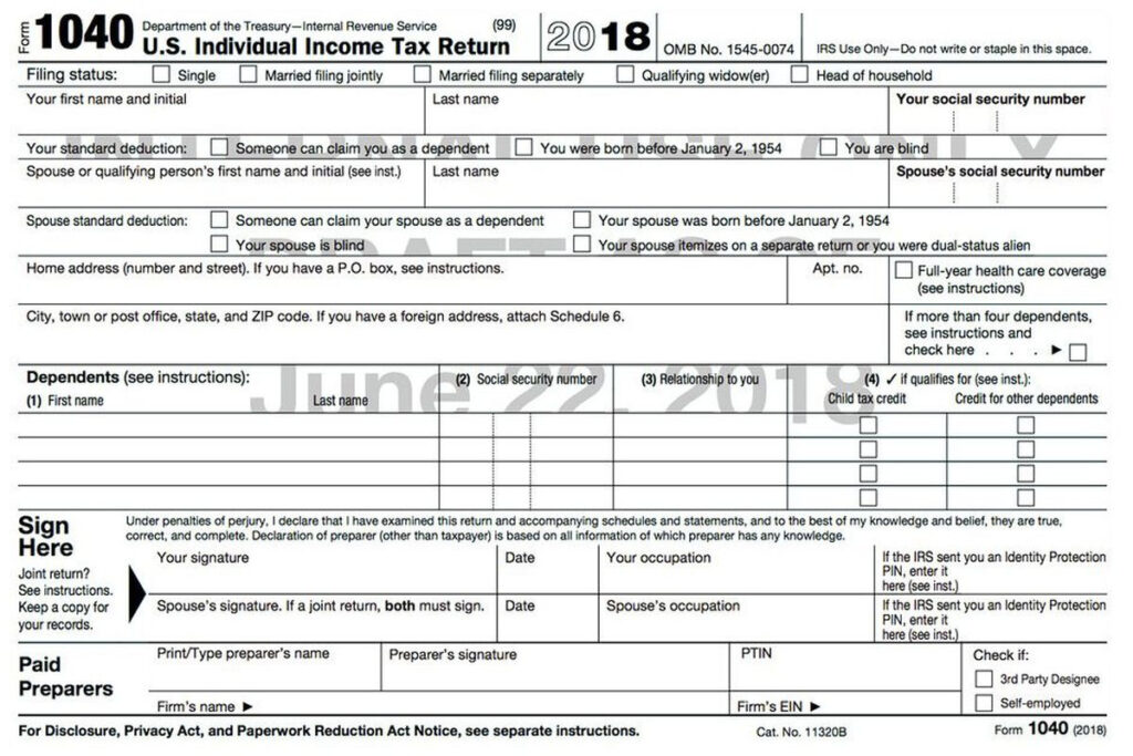 The IRS Shrinks The 1040 Tax Form But The Workload Stays 1040 Form 